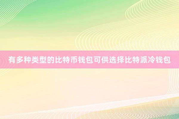 有多种类型的比特币钱包可供选择比特派冷钱包