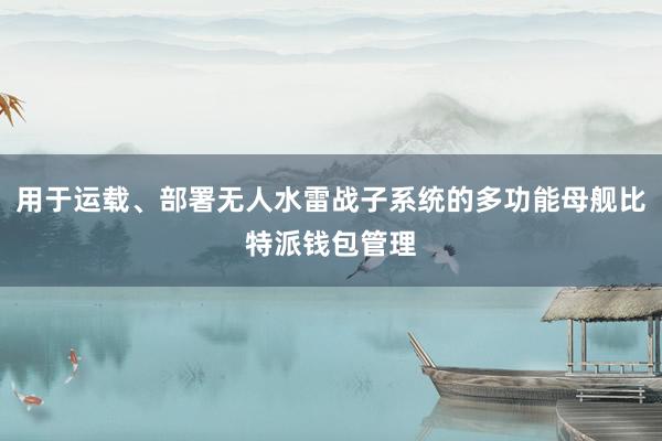 用于运载、部署无人水雷战子系统的多功能母舰比特派钱包管理