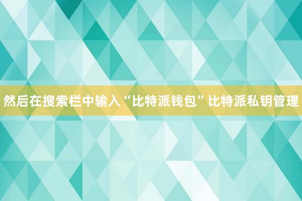 然后在搜索栏中输入“比特派钱包”比特派私钥管理