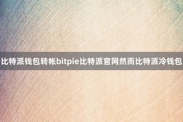 比特派钱包转帐bitpie比特派官网然而比特派冷钱包