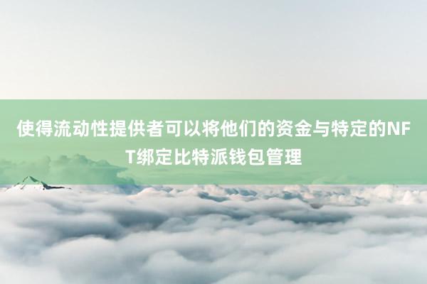 使得流动性提供者可以将他们的资金与特定的NFT绑定比特派钱包管理