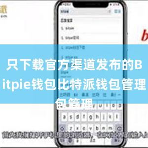 只下载官方渠道发布的Bitpie钱包比特派钱包管理